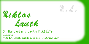 miklos lauth business card